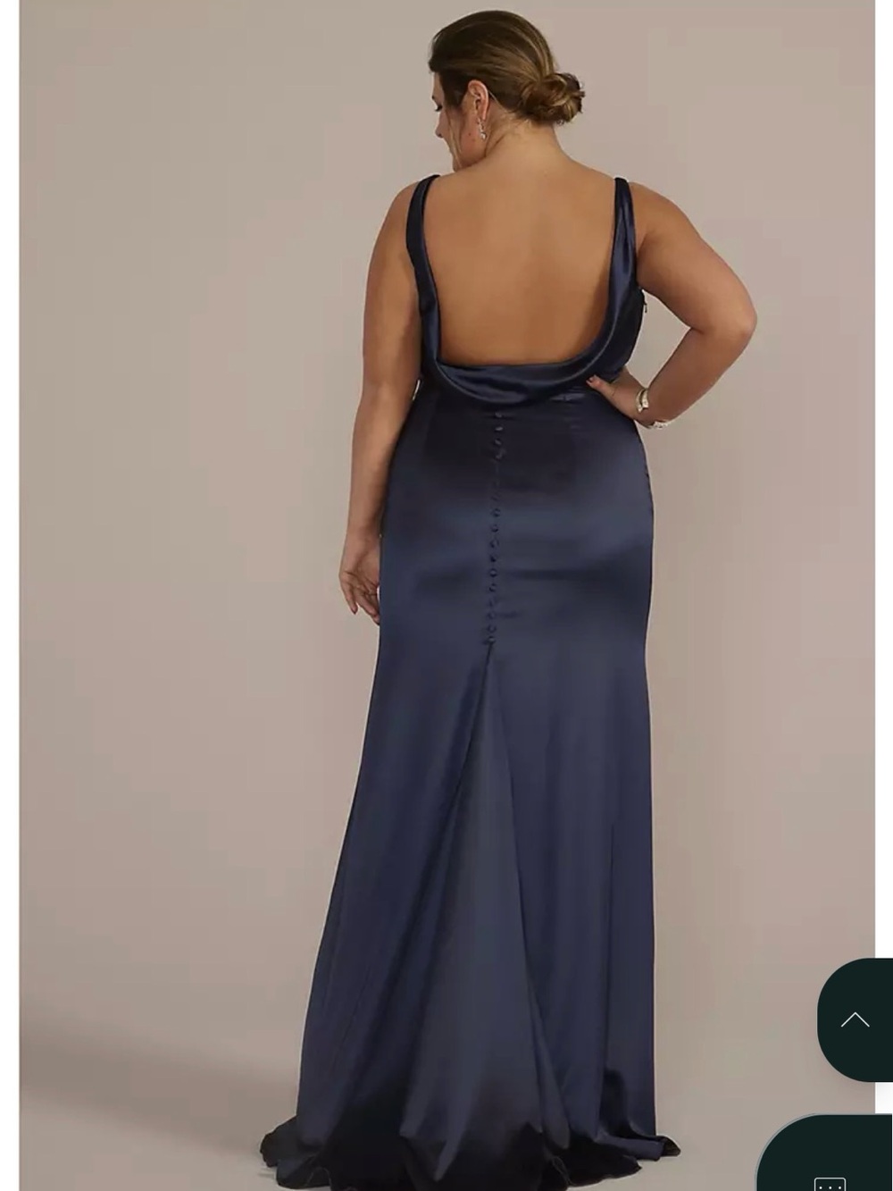 Galina signature Navy Satin V-Neck formal Dress - Picture 2 of 3